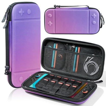 BRHE Switch 2 Carry Case Compatible with Nintendo Switch 2 Console,Large Capacity Switch 2 Case, Portable Hard NS 2 Travel Bag for Console & Accessories, 10 Game Card Slots (Pink Purple Gradient) - color: Pink Purple Gradient