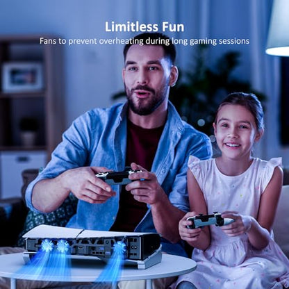 NexiGo PS5 Slim Horizontal Stand with Silent Enhanced Cooling Fan, Adjustable Speed, [Low Noise], [Auto Power On/Off], USB 3.0 Port, Built-in LED Light, for Both Disc and Digital Editions - color: White, style: Stand with Cooling Fans