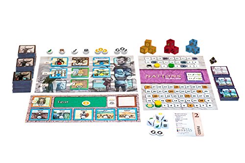 Stronghold Games Nations The Dice Game, Strategy Game, for 1-4 Players | ages 14+, For 1 to 4 players ages 14 and up, Play time is 10 to 15 minutes per player, Roll dice and build your civilization