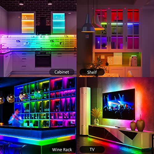 Benreom 3 Pcs RGB Under Cabinet Lights Kit, Smart App and Remote Control Under Cabinet Lighting, Dimmable Under Counter Lights for Kitchen, Plug in LED Lights Bar for Cabinet, Counter, Workbench, Desk - size: 3 Pack
