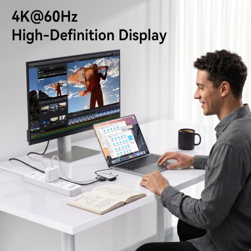 Yottamaster USB C Hub 5-in-1 with 4K HDMI for MacBook/iPad/iMac | USB C to HDMI with 100W PD, 4K@60Hz HDMI, 2*USB 3.2 Gen 2 10Gbps Data Transfer Ports, 1 USB 2.0 Port