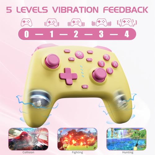 Kujian Wireless Switch Controller for Switch/Switch 2/OLED/Lite (Yellow + Lake Blue) - color: Yellow + Lake Blue
