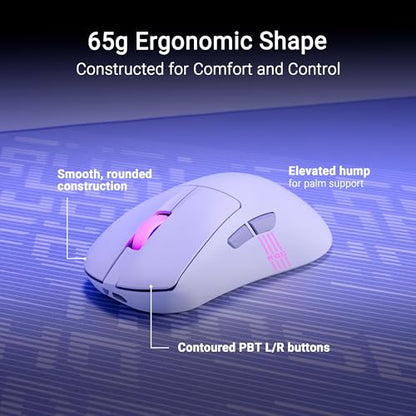 ASUS ROG Keris II Origin Wireless Gaming Mouse – Right-Handed Ergonomic, 65g, Tri-Mode Connectivity, 42K DPI, up to 127Hr Battery, Web-Based Configuration, PC/Mac Support - color: White, style: Keris II Origin