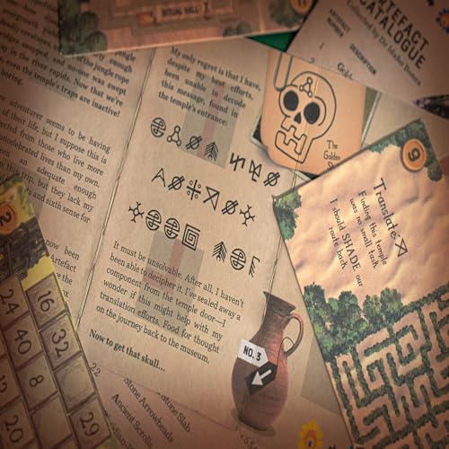 Professor Puzzle: Escape from The Lost Temple - Archeological Themed Escape Room Board Game, 12 Logic & Number Puzzles to Solve, Ages 12+, 1+ Players - style: Lost Temple