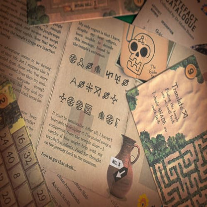 Professor Puzzle: Escape from The Lost Temple - Archeological Themed Escape Room Board Game, 12 Logic & Number Puzzles to Solve, Ages 12+, 1+ Players - style: Lost Temple