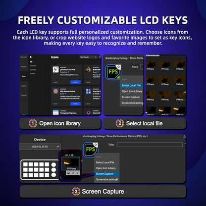 Stream Controller Deck for PC Work,Live Stream and Video Editing | Smooth Magnetic Keys,Customizable Background,Visually Pleasing Macro Keypad,Trigger Actions for OBS/Twitch/YouTube(M3 Black) - color: Black