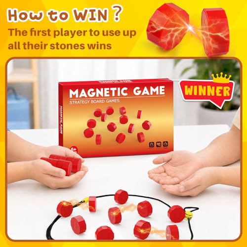 Magnet Game, Magnetic Game with String, Fun Games for Kids 8-12 and Adult, Board Game for Family Game Night and Party, Travel and Classroom, 2 Player Games
