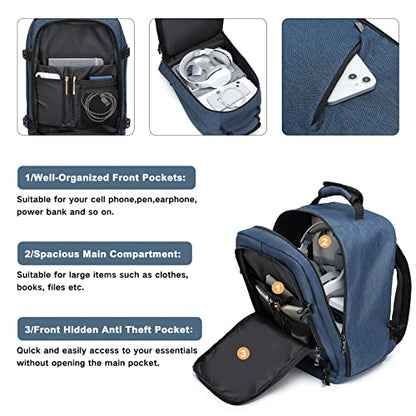 Kono Carry on Backpack, Airline Approved Under Seat Travel Backpack - color: Navy, size: Small