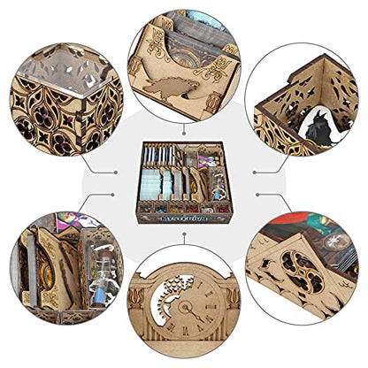 TowerRex Organizer for Mysterium Board Game and Hidden Signs, Secrets and Lies Expansion, Storage Instert, Accessories Upgrade