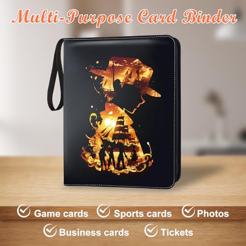 9 Pocket Trading Card Binder 1008 Cards Collection Albums with 56 Removable Sleeves Card Book Holder Leather Collection Storage Binders Compatible with TCG MTG Sport Cards(Silhouette) - style: Silhouette Card Albums