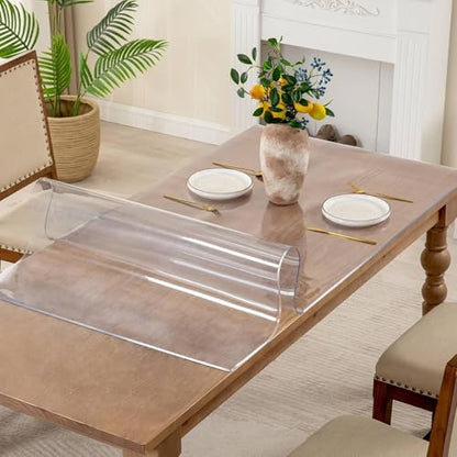 12 x 40 Inch Clear Table Cover Protector, 2mm Thick Clear Desk Mat, Plastic Table Cover, Vinyl Table Protector, Desk Mats on Top of Desks - size: 12" x 40"