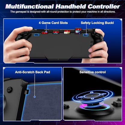 GIGEEKNY Switch Controllers Compatible with Nintendo Switch/Switch OLED, One-Piece Joypad Controller Replacement for Switch Pro Controller with 9 Lights Color, Turbo, Macro, KeyLinker APP