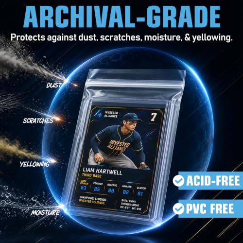 Invested Alliance Resealable Set Team Bags for Trading Cards | Ultra, TCG, Baseball, Sports Card Team Bags Sleeves. Fits Top loaders, Magnetic & Semi Rigid Holders. High Clarity Sleeves.