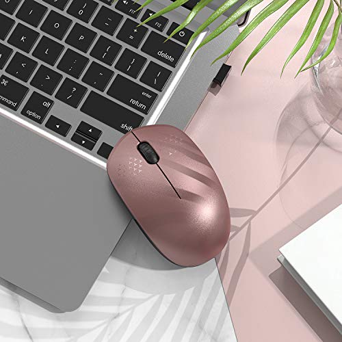 seenda Wireless Mouse, 2.4G Noiseless Mouse with USB Receiver Portable Computer Mice for PC, Tablet, Laptop, Notebook - Rose Gold&Black - color: Rose Gold and Black