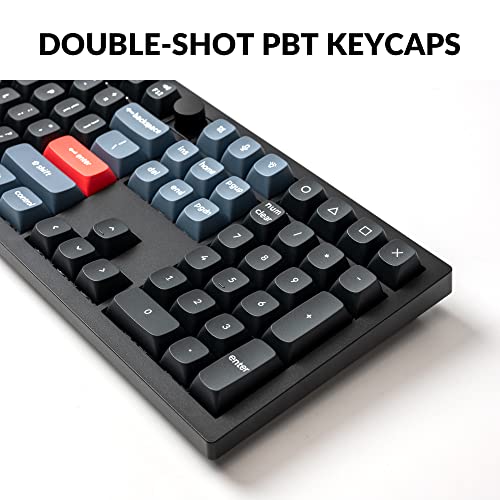Keychron V6 Wired Custom Mechanical Keyboard Knob Version, Full-Size QMK/VIA Programmable Macro with Hot-swappable Keychron K Pro Red Switch Compatible with Mac Windows Linux Black (Non-Transparent) | QMK Programmable with Hot-swappable Keychron Red Switc