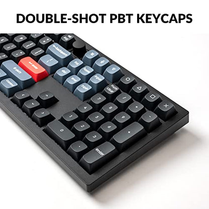 Keychron V6 Wired Custom Mechanical Keyboard Knob Version, Full-Size QMK/VIA Programmable Macro with Hot-swappable Keychron K Pro Red Switch Compatible with Mac Windows Linux Black (Non-Transparent) | QMK Programmable with Hot-swappable Keychron Red Switc