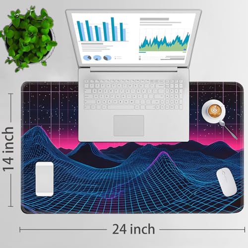 for MTG Game Playmat - 24 x 14 inches with Dices and Storage Bags, Non-Slip Base for TCG and Board Game Card Mats, Trading Card Games Mat, Neon Mountains Pattern Collectible Card Playmats - color: Jv-playmat-p7-1-g197