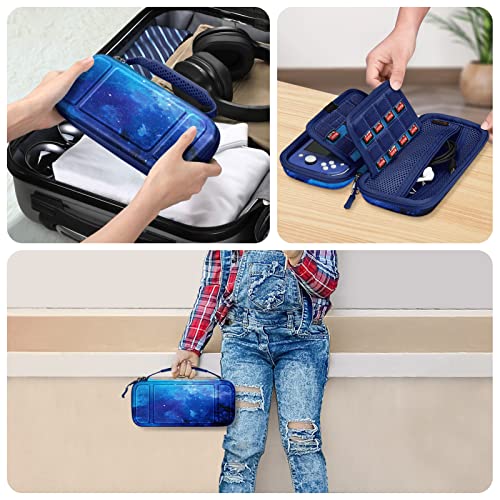 FINTIE Shockproof Carrying Case for Nintendo Switch Lite 2019 | Hard Shell Protective Cover, Portable Travel Storage Bag, Game Card / Micro SD Card Slots, Inner Pocket, Starry Sky - color: starry sky