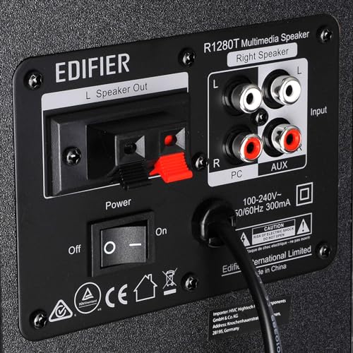 Edifier R1280T Powered Bookshelf Speakers - 2.0 Active Near Field Studio Monitor Speaker - Black - 42 Watts RMS - color: Black