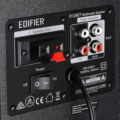 Edifier R1280T Powered Bookshelf Speakers - 2.0 Active Near Field Studio Monitor Speaker - Black - 42 Watts RMS - color: Black