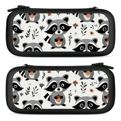 Game Carrying Bag Compatible with Nintendo Switch, Cute Raccoon Portable Game Pouch with 15 Games Cartridges Protective Hard Shell Case - color: Color(91)