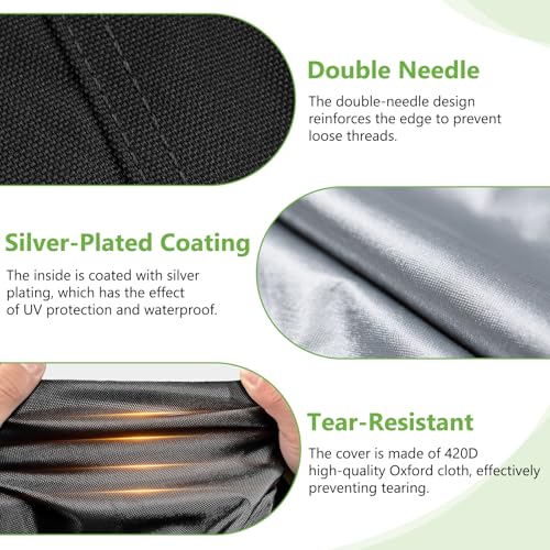 COSHNIBI Oval Poker Table Dust Cover ,420D Waterproof Game Table Cover,84" L x 42" W Black - size: Fits for 84 in 10 Player Poker Table