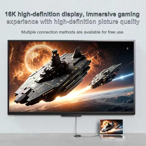 8K 10K 16K HDMI2.2 Cable , 96Gbps Ultra High Speed HDMI2.2 Cable 16K@30Hz 10K120Hz 8K@60Hz 4K@240Hz Cord, HDCP 2.3 & HDR10 eARC for Compatible with PS5/Xbox /Roku TV/Gaming PC/Blu-ra (HDMI2.2 16K 2M) - size: HDMI2.2 16K 2M