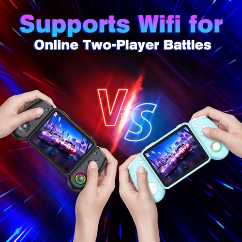 RG43H Pro Retro Handheld Game Console, 4.3 Inch Retro Gaming Console with 4000mAh Battery, RK3562 Opensource Hand Held Games Console, EmuELEC&RGBOX Dual Systems Video Console, HDMI TV Output,Baby Blue - color: Baby Blue