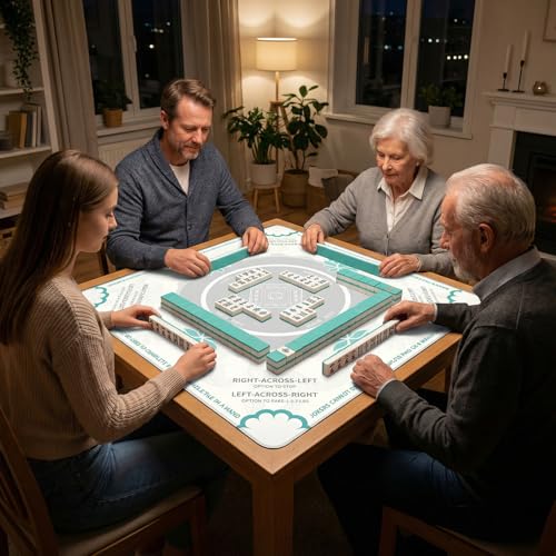 Mahjong Mat for Table,31.5 * 31.5in 3mm，Non-Slip, Silent. | Mahjong Mat with Rules with Storage Bag， Reduction Gaming Mat for Mahjong, Poker, Board Games, Dominoes(White) - color: White