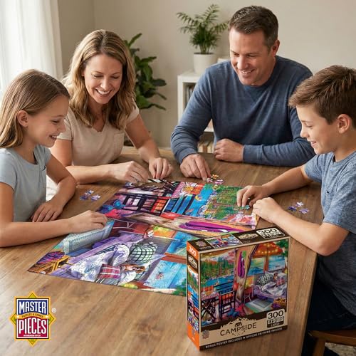 MasterPieces 300 Piece EZ Grip Jigsaw Puzzle - Glamping Style - 18"x24" - Jigsaw Puzzle with Vibrant Artwork and Durable Pieces - Fun Family Activity, Brain Challenge, and Educational Entertainment - size: 300 Piece