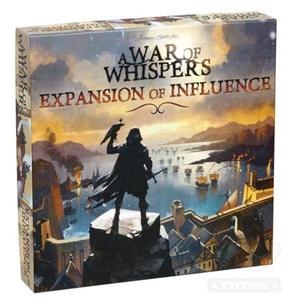 A War of Whispers Expansion of Influence, 5 Players, Age 14+, Expansion | Expand A War of Whispers with new factions and support for five players.