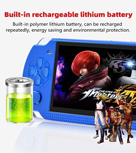 HLF Video Game Console 4.3 inch 8GB Built-in 2000 Retrp Classic Games for Multiple Simulators Game can Save Multiple Progress Video/Music/E-Book Portable Console Gift for Boyfriend/Children(White)