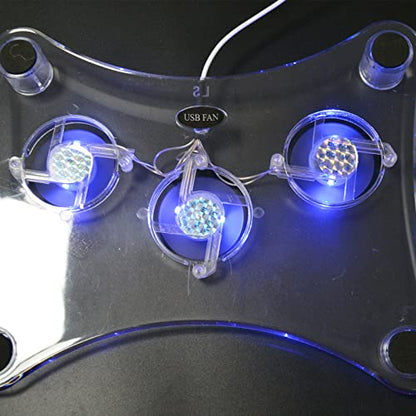 ThreeH USB Fan Laptop Cooling Pad with 3 Fans & Blue LED Lights | For Laptop PS3 / PS4 / PS Slim