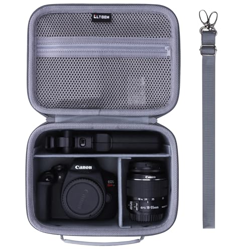 Small Camera Case Bag for Canon EOS Rebel T7/R50//R100 DSLR Camera Gray | Hard Carrying Travel Case for Canon EOS Rebel T7/R50//R100/R6 Mark II/R8/R6 Mark III/R50 V/T6/R10/R5 Mark II DSLR SLR Camera - color: Gray, size: Small