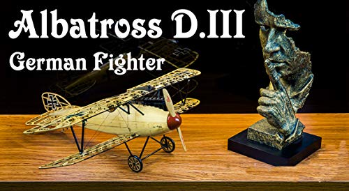 Viloga 3D Wooden Airplane Puzzles DIY Albatross D.III Biplane Model Kit, Laser-Cut Balsa Wood Airplane Kits to Build, Perfect 3D Wooden Jigsaw Puzzle for Adults Men Birthday Gift Home Decoration