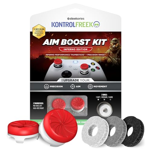 KontrolFreek Aim Boost Kit for Xbox One and Xbox Series X Controller | Includes Performance Thumbsticks and Precision Rings | Inferno Edition