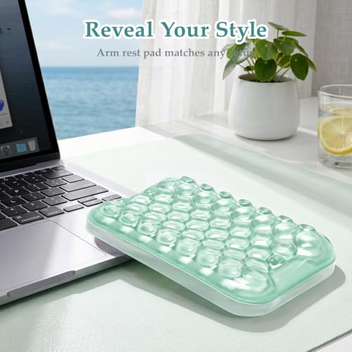 Ospelelf Elbow Wrist Rest Pad for Desk, Gel Arm Rest Pad Support for Office | Ergonomic Support for Keyboard and Mouse, Computer Wrist Pad, , Heat Resistant, Easy-clean Surface, Summer Desktop Cushion - style: Green
