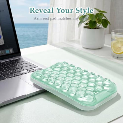 Ospelelf Elbow Wrist Rest Pad for Desk, Gel Arm Rest Pad Support for Office | Ergonomic Support for Keyboard and Mouse, Computer Wrist Pad, , Heat Resistant, Easy-clean Surface, Summer Desktop Cushion - style: Green
