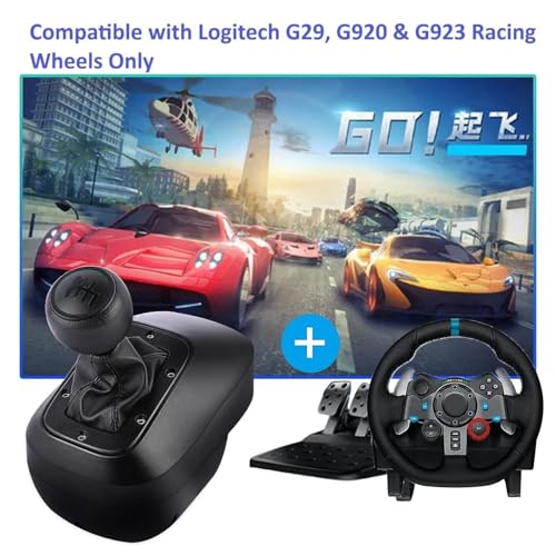 DOYO Gear Shifter for Logitech G29, Racing Wheel Gear Shifters, Durable 6-Speed H-Pattern Shifter with Push-Down Reverse, Secure Mount for Racing Simulation
