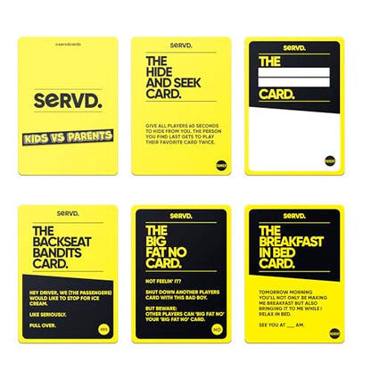 Hasbro SERVD Kids vs Parents Edition Game – Hilarious Real-Life Family Card Game for Kids, Teens, Adults – Fun Challenges – 2-6 Players – Ages 8+ - style: Kids vs Parents