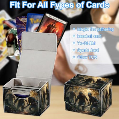 Zombies Deck Box for MTG Commander | Holds 100+ Double-Sleeved Cards | Strong Magnetic TCG Card Case for Collectible Games - color: Zombies