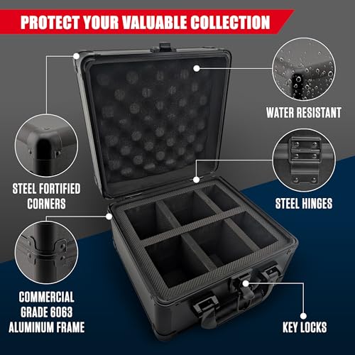 2 ROW Graded Card Storage Box, Holds 70+ PSA Slab Case for Sports Cards, Trading Card Case with Lock, BGS Card Carrying Case, Card Storage - size: 2 Row