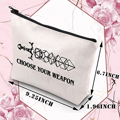 BDPWSS Choose Your Weapon Gamer Makeup Bag Dragons D20 RPG Gaming Gift Dragons Tabletop Role Playing Gamer Gift (Choose your dice)