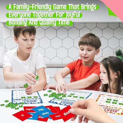 Sight Word Bingo Game, 144 Sight Words Learn to Read Level 1 & Level 2 Bingo Board Game Dolch's & Fry's Words Lists for Kindergarten and Preschool, Grade 1st, 2nd, Kids 4-8 (Up to 25 Players) - style: Sight Word Level 1 & Level 2-A