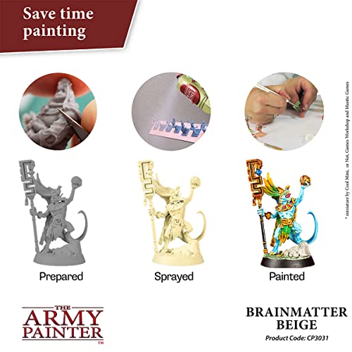 The Army Painter, Colour Primer Brainmatter Beige, 400 ml spray acrilico | Primer beige per dipingere miniature Warhammer e Dungeons and Dragons - color: Brainmatter Beige