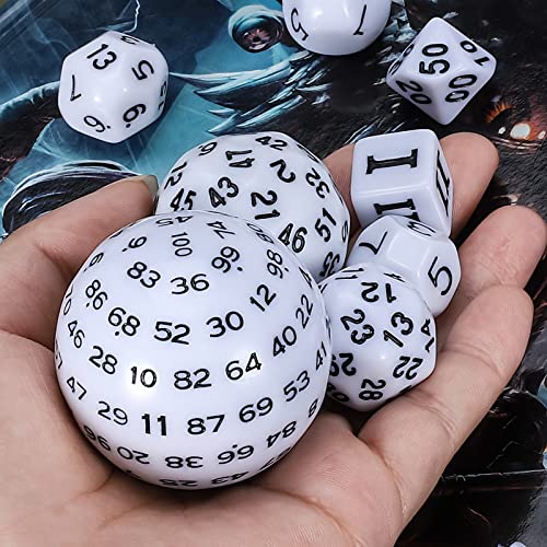 CiaraQ DND Polyhedral Dice Set (15pcs) D4-D100 Game Dice with Dice Bag | Acrylic Role Playing Dice for Dungeons and Dragons MTG Table Games (White & Black) - color: White & Black