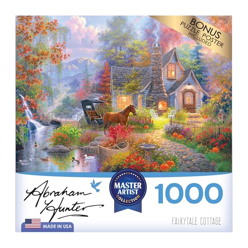 RoseArt - Abraham Hunter - Fairytale Cottage - 1000 Piece Jigsaw Puzzle for Adults - style: Fairytale Cottage