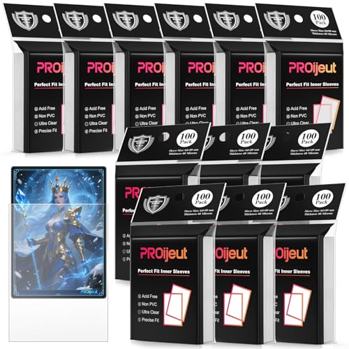 1200 Pack Card Sleeves Clear, Perfect Fit Inner Sleeves Ideal for Double-sleeving, Trading Card Sleeve Compatible with MTG, PKM, TCG and Gaming Cards (60 Microns) - size: 1200 Pack