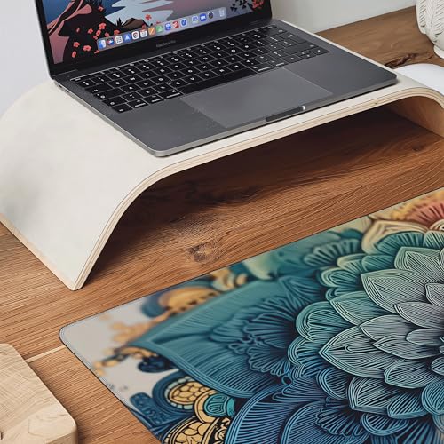 Large Mandala Design Mouse Pad, 35.4 x 15.7 Inch, Non-Slip Extended Gaming Pad, Bohemian Floral Pattern, for Office and Home Use - color: Mandala Pattern