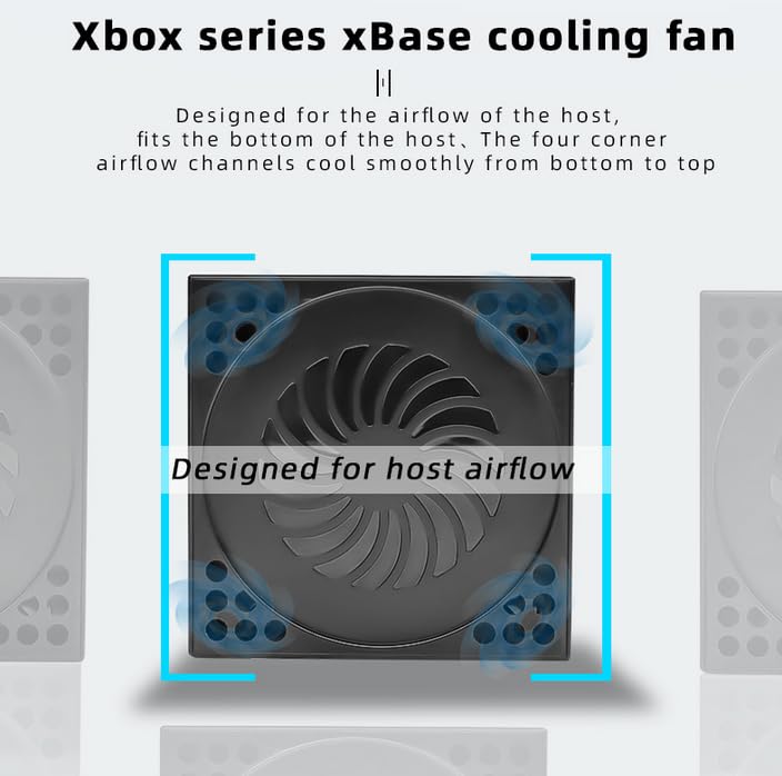 Cooling Fan for Xbox Series X，Desktop Cooling Stand Built-in 2 Turbo Fans with Adjustable air Speed 3 USB Ports USB-C Cable Included